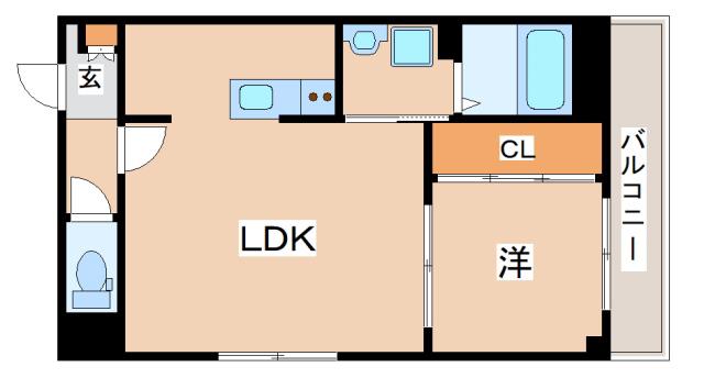 サンシエ神戸元町(1LDK/1階)の間取り写真
