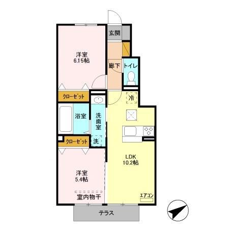 スマートコレイユ(2LDK/1階)の間取り写真
