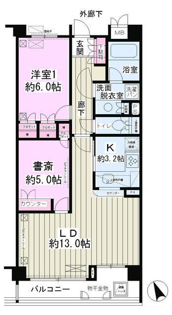PARKRESIDENCE戸越公園(1SLDK/1階)の間取り写真