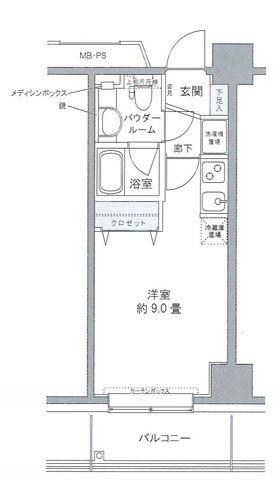 プライムアーバン豊洲(ワンルーム/7階)の間取り写真