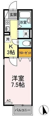マーメゾン アイ(1K/2階)の間取り写真