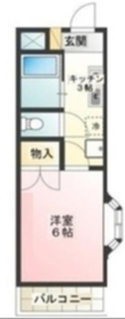 ロングエイト(1K/3階)の間取り写真