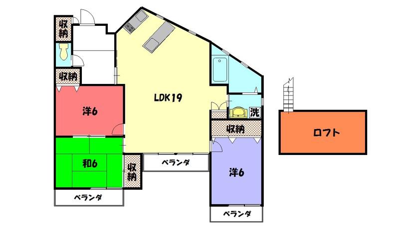 デュオ北白川(3LDK/2階)の間取り写真