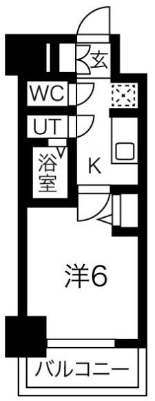 ファステート難波ヴィラント(1K/6階)の間取り写真