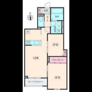 BELLE LEAD 大倉山(2LDK/2階)の間取り写真