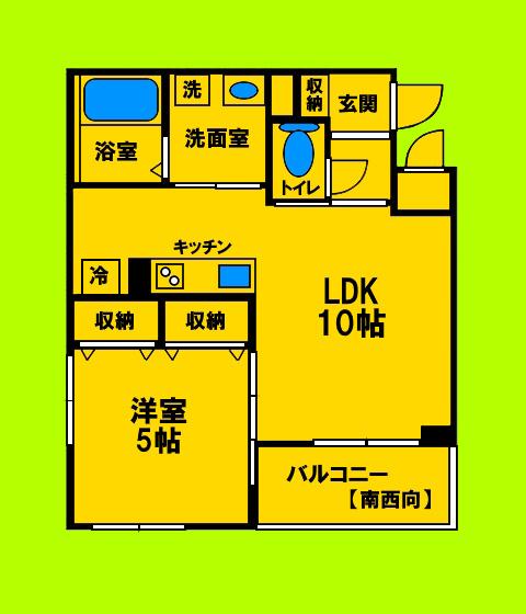 メゾン ヒュッゲ(1LDK/1階)の間取り写真