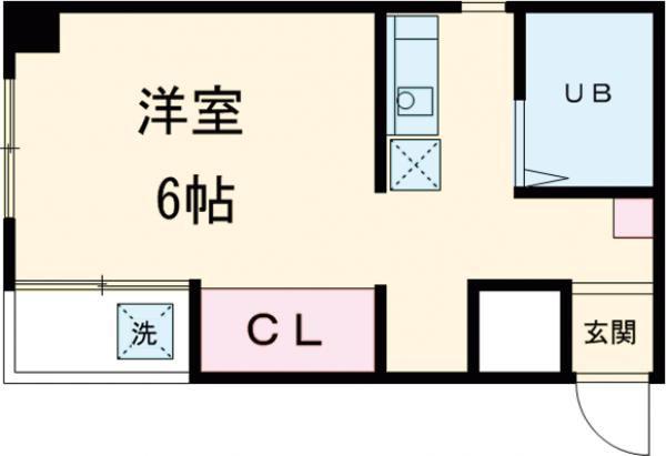 Fアングル361(1K/2階)の間取り写真