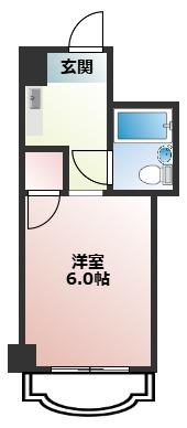 シンフォニースクエアII(1K/2階)の間取り写真