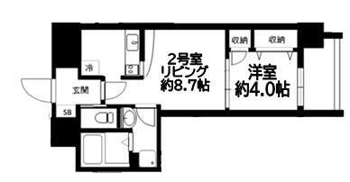 エフォートレス鶴見(1LDK/1階)の間取り写真