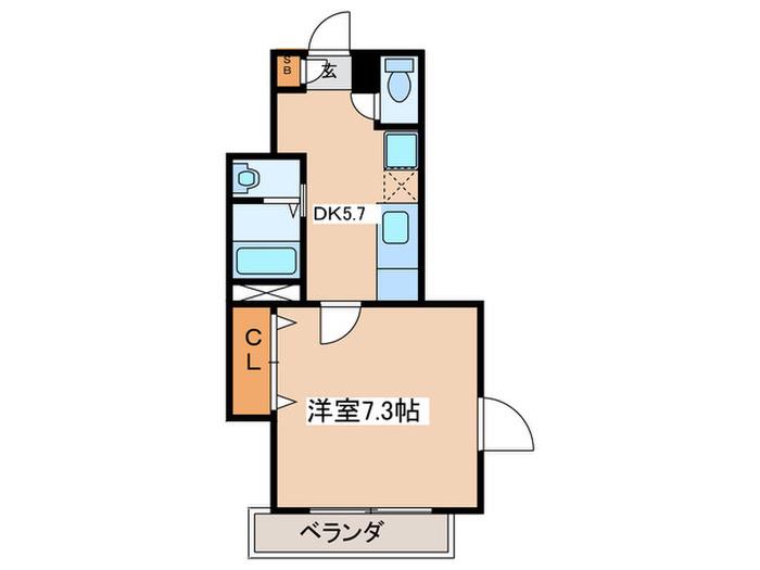 パ-クメゾン(1DK/3階)の間取り写真