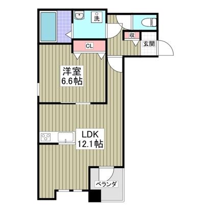 ブリーズコート扇橋(1LDK/3階)の間取り写真