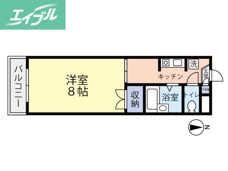 プレールコート(1K/3階)の間取り写真