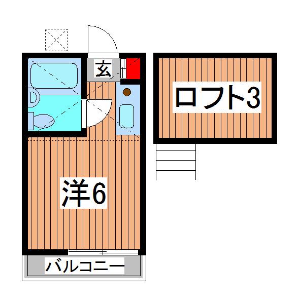 プリモ西川口(ワンルーム/2階)の間取り写真