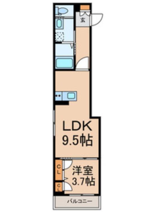 パレッソ(1LDK/2階)の間取り写真