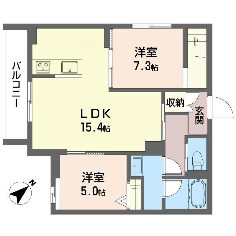 フロリア 文京(2LDK/1階)の間取り写真