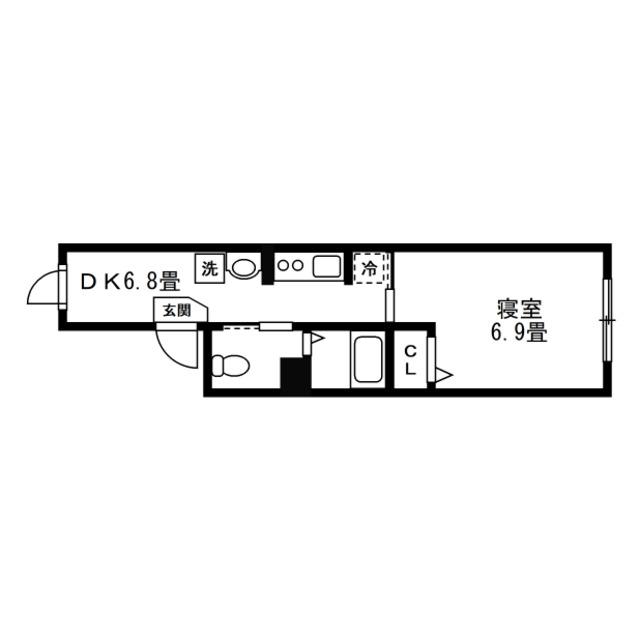 グランデ駒場(1DK/5階)の間取り写真