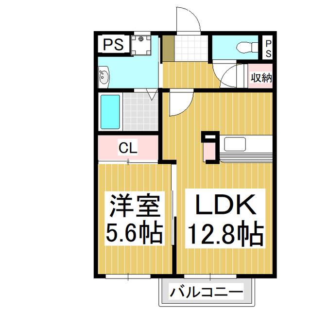 メゾンエテルネル(1LDK/2階)の間取り写真