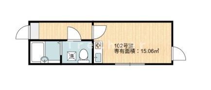 イルヴィラージュ田端(ワンルーム/1階)の間取り写真