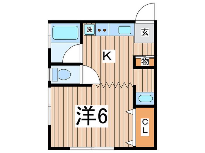 ハイツスワン(1K/1階)の間取り写真
