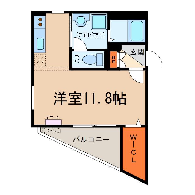 サンロード中央(ワンルーム/1階)の間取り写真