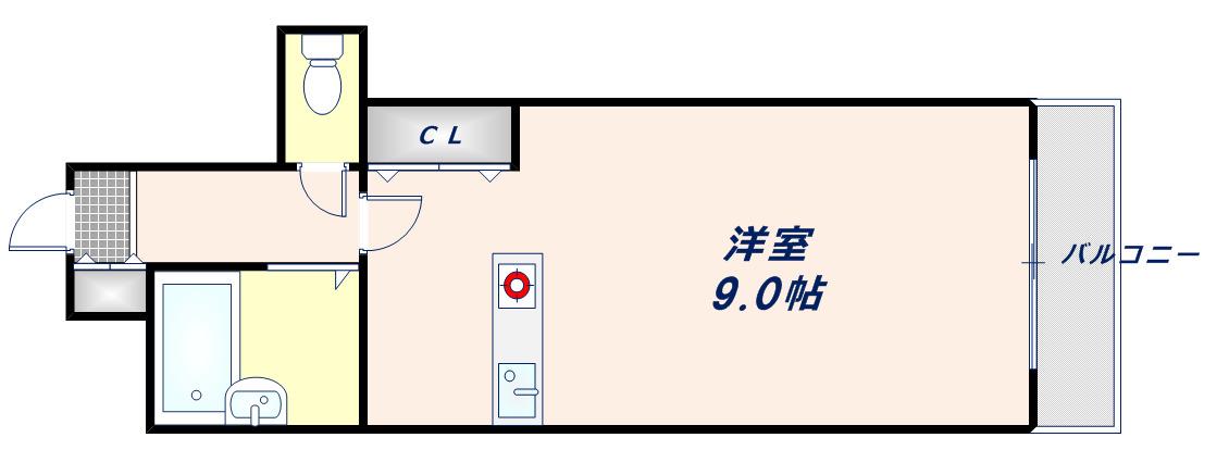 アイビーフラット(ワンルーム/2階)の間取り写真