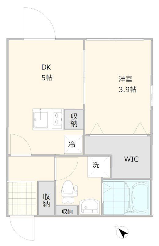 アヴニール西荻窪(1DK/4階)の間取り写真