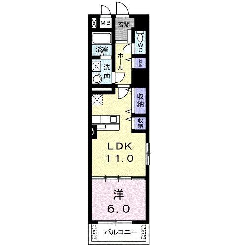 リフレスタ 吹上(1LDK/2階)の間取り写真