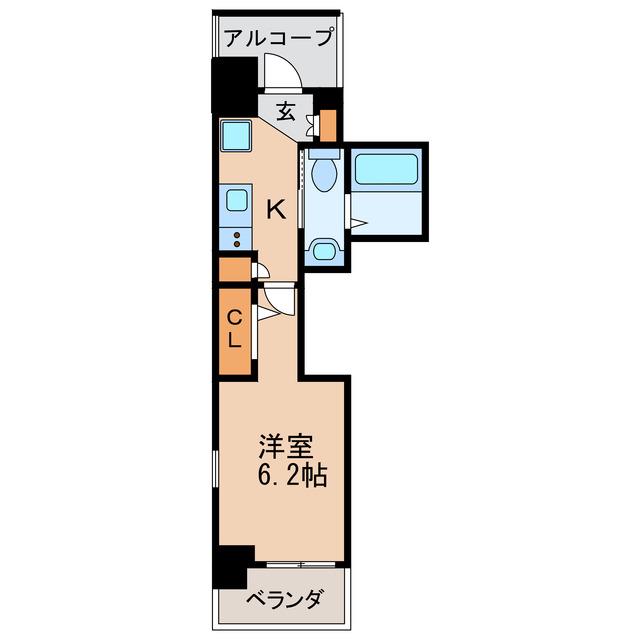 エステムコート名古屋泉プラチナムゲート(1K/3階)の間取り写真