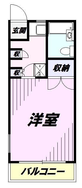 ヒラクンハイツII(1K/2階)の間取り写真