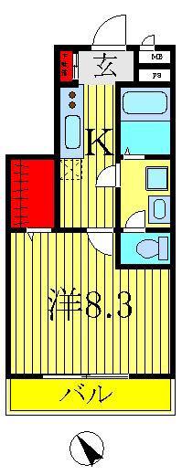 コンフォールK(1K/3階)の間取り写真