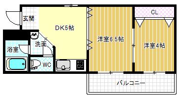 増田マンション(2DK/5階)の間取り写真