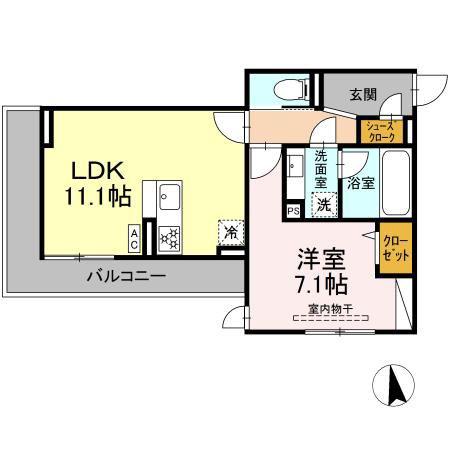 スリジエ(1LDK/3階)の間取り写真