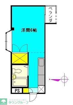 サチコーポ(ワンルーム/2階)の間取り写真