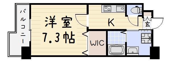 アクシオ三萩野(1K/3階)の間取り写真