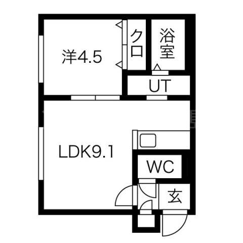 HOPE豊平公園(1LDK/2階)の間取り写真