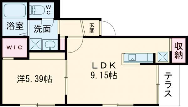 リゾナテラス千歳(1LDK/1階)の間取り写真