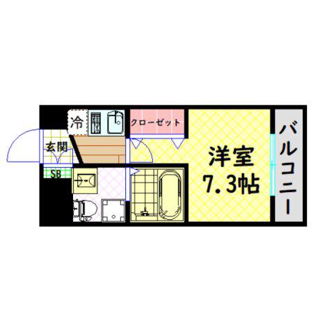 WILLDO市岡(1K/5階)の間取り写真