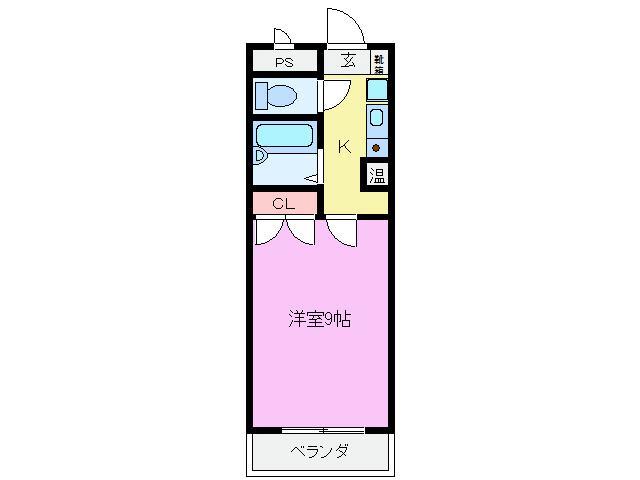 グランドゥールエステート(1K/1階)の間取り写真
