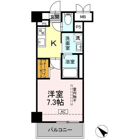 ヴィラ ひまわり(1K/3階)の間取り写真