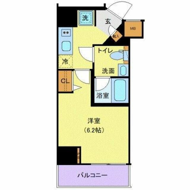 LOG横浜鶴見(1K/6階)の間取り写真