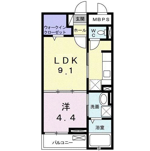 フィオーレ パラッツオ(1LDK/2階)の間取り写真