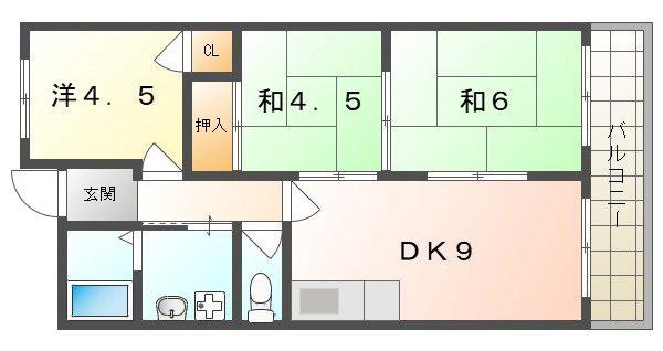 メゾン三郷(3DK/1階)の間取り写真