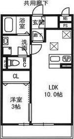 プロムナード(1LDK/2階)の間取り写真