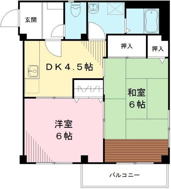 プレイス西荻(2DK/3階)の間取り写真
