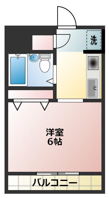 ポイントリューズ(1K/2階)の間取り写真