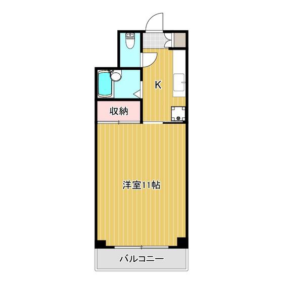 吉川ビル(1K/3階)の間取り写真