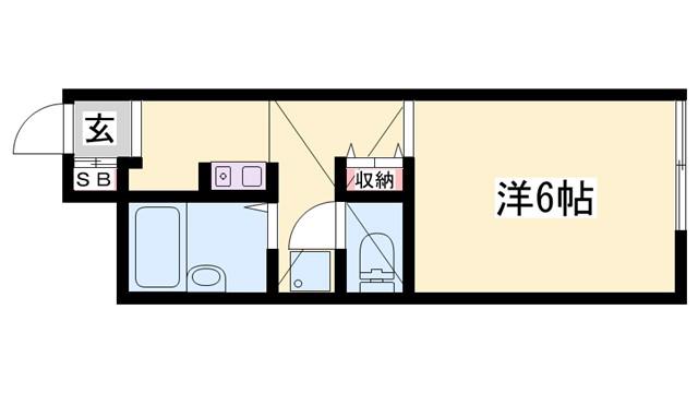 JR加古川線 社町駅 バス乗車時間:14分 最寄りバス停で下車 徒歩6分 2階建 築28年(1K/2階)の間取り写真