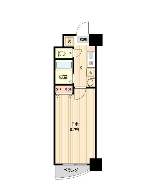 LA DOUCEUR宮町(1K/1階)の間取り写真