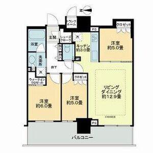 ザ・グランアルト札幌 苗穂ステーションタワー(3LDK/7階)の間取り写真