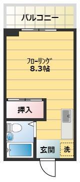 ナシャードマンション(ワンルーム/2階)の間取り写真